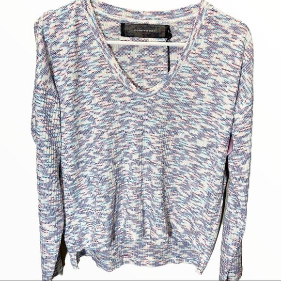 CodeXMode Space Dye Sweater Rainbow Pastel Aztec Ribbed Marled XS NWT - Picture 2 of 5